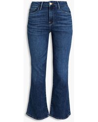FRAME - Kinley Cropped High-rise Kick-flare Jeans - Lyst