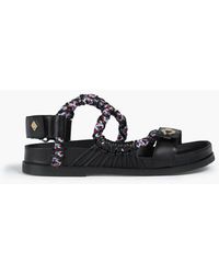 Sandro - Helga Woven Leather And Cord Sandals - Lyst