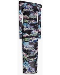 Nicholas - Oaklyn Off-the-shoulder Floral-print Stretch-mesh Maxi Dress - Lyst