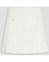 Maje - Sequined Bouclé-Knit Mini Skirt - Lyst