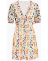Saloni - Floral-print Ecovera-blend Crepe Mini Dress - Lyst