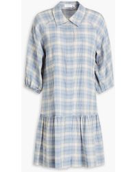 Jonathan Simkhai - Crissy Gathered Checked Cotton-blend Mini Shirt Dress - Lyst