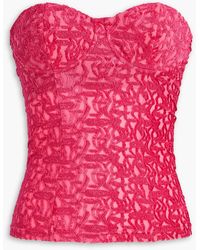 Isabel Marant - Dolina Cropped Devoré-Velvet Bustier Top - Lyst