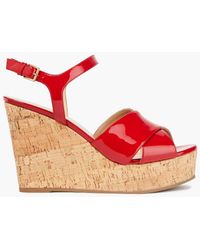 Sergio Rossi - Patent-leather Wedge Sandals - Lyst