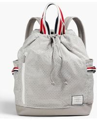 Thom Browne - Leather-trimmed Mesh Backpack - Lyst