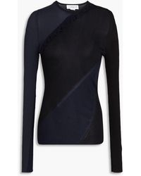 Victoria Beckham - Ruffled Ribbed-knit Sweater - Lyst