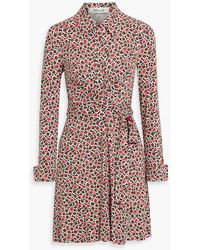 Diane von Furstenberg - Didi Printed Stretch-Jersey Mini Wrap Dress - Lyst