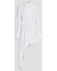 JW Anderson - Asymmetric Gathered Cotton-poplin Maxi Shirt Dress - Lyst