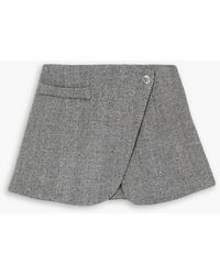 Coperni - Herringbone Wool-blend Tweed Mini Wrap Skirt - Lyst