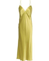 Olivia Von Halle Issa Silk-satin Chemise Chartreuse - Multicolour