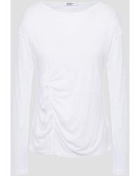 Stateside Ruched Slub Supima Cotton-jersey Top - White