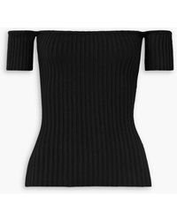 Anna Quan - Melodie Off-the-shoulder Ribbed Stretch-cotton Top - Lyst