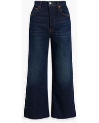 RE/DONE - Cropped High-rise Wide-leg Jeans - Lyst