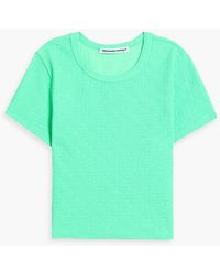 T By Alexander Wang - Cropped Jacquard-knit Top - Lyst