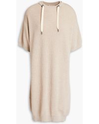 Brunello Cucinelli - Bead-embellished Ribbed Cotton Mini Dress - Lyst
