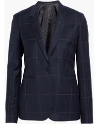 PS by Paul Smith Checked Wool Blazer - Blue