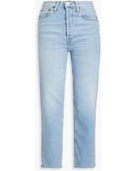 RE/DONE - Cropped High-rise Straight-leg Jeans - Lyst