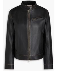 Vince - Distressed Leather Biker Jacket - Lyst