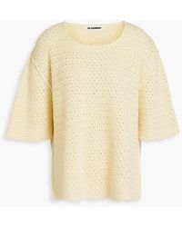 Jil Sander - Open-knit Cotton-blend Sweater - Lyst