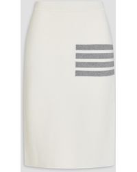 Thom Browne - Striped Waffle-Knit Wool-Blend Pencil Skirt - Lyst