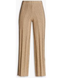 By Malene Birger - Haris Ribbed Cotton-blend Straight-leg Pants - Lyst
