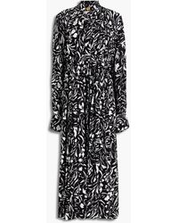Proenza Schouler - Pleated Printed Crepe De Chine Midi Shirt Dress - Lyst