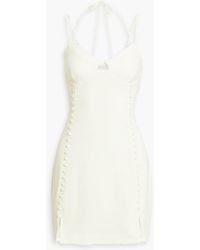 Jonathan Simkhai - Eilish Button-embellished Crepe Halterneck Mini Dress - Lyst