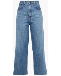 $227 J Brand Monroe Womens High-Rise Wide Leg Flare Trousers Jeans Organic 24 25 