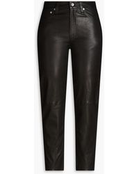 Rag & Bone - Cropped Leather Tapered Pants - Lyst