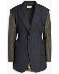 Maison Margiela - Shell-paneled Pinstriped Wool Jacket - Lyst