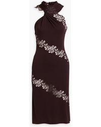 Stella McCartney - Lace-trimmed Silk-blend Crepe De Chine Dress - Lyst