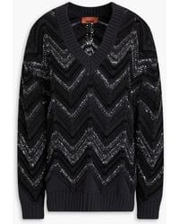 Missoni - Zig Zag Sequined Oversized Sweater - Lyst