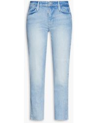 FRAME - Le High Straight Cropped High-rise Straight-leg Jeans - Lyst