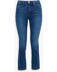 FRAME - Le High Straight Distressed Mid-rise Straight-leg Jeans - Lyst