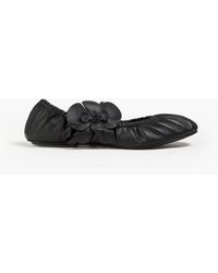 Zimmermann - Orchid Floral-Appliquéd Leather Ballet Flats - Lyst