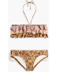 Zimmermann - Kids juniper bikini mit floralem print und rüschen - Lyst