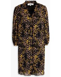 Diane von Furstenberg - Layla Shirred Printed Plissé-georgette Mini Dress - Lyst
