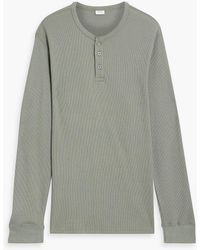 Onia - Waffle-knit Cotton-blend Henley T-shirt - Lyst
