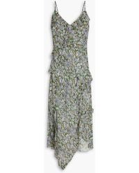 Veronica Beard - Avenel Ruffled Floral-print Silk-georgette Midi Dress - Lyst