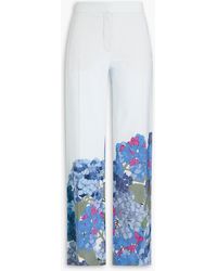 Valentino Garavani - Floral-print Silk Crepe De Chine Straight-leg Pants - Lyst