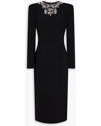 Jenny Packham - Embellished Crepe Midi Dress - Lyst