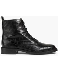 Sam Edelman - Nina Faux Croc-effect Leather Ankle Boots - Lyst