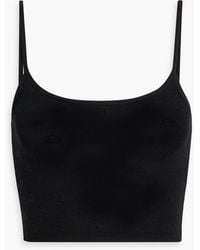 T By Alexander Wang - Cropped Jacquard-knit Top - Lyst