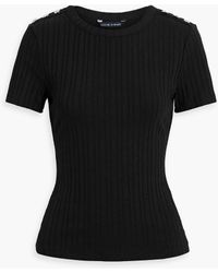 Veronica Beard - Draya Embellished Ribbed Cotton-Blend Top - Lyst