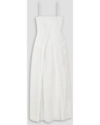 Jonathan Simkhai - Ala Pleated Gathered Cotton-blend Crepe And Ripstop Maxi Dress - Lyst