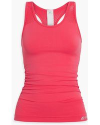 DKNY - Mesh-trimmed Ruched Stretch Tank - Lyst
