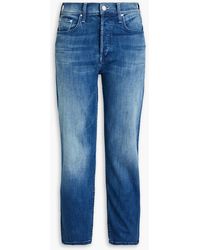Mother - The Tomcat Ankle Cropped High-rise Straight-leg Jeans - Lyst