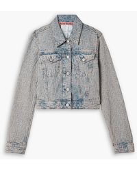 Acne Studios - Cropped Denim-jacquard Jacket - Lyst