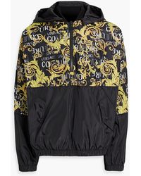 Versace - Printed Shell Half-zip Hooded Jacket - Lyst