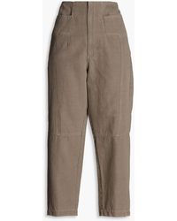 Gentry Portofino - Cotton And Linen-blend Canvas Tapered Pants - Lyst